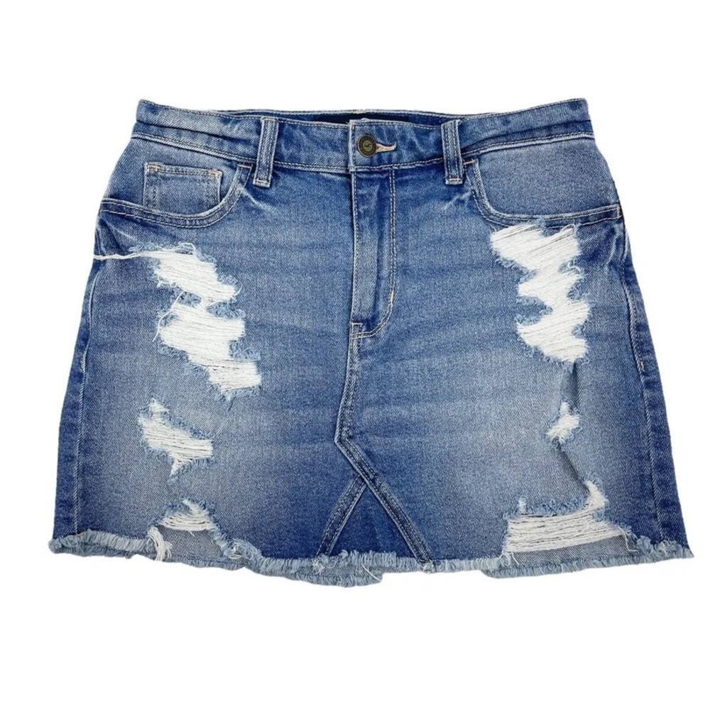 Hollister high-rise blue denim skirt